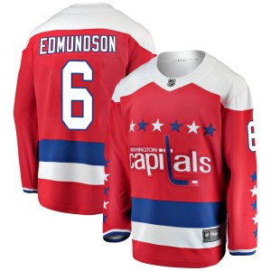 Washington Capitals Joel Edmundson Official Red Fanatics Branded Breakaway Adult Alternate NHL Hockey Jersey