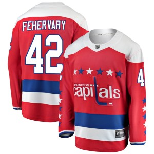 Washington Capitals Martin Fehervary Official Red Fanatics Branded Breakaway Adult Alternate NHL Hockey Jersey