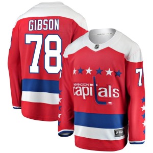 Washington Capitals Mitchell Gibson Official Red Fanatics Branded Breakaway Adult Alternate NHL Hockey Jersey