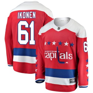Washington Capitals Juuso Ikonen Official Red Fanatics Branded Breakaway Adult Alternate NHL Hockey Jersey