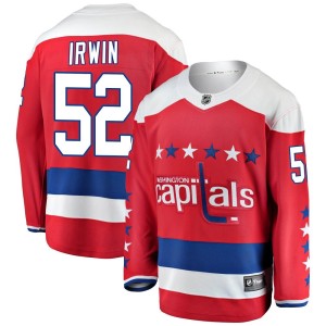 Washington Capitals Matthew Irwin Official Red Fanatics Branded Breakaway Adult Alternate NHL Hockey Jersey