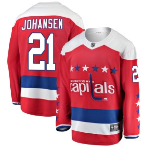 Washington Capitals Lucas Johansen Official Red Fanatics Branded Breakaway Adult Alternate NHL Hockey Jersey