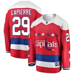 Washington Capitals Hendrix Lapierre Official Red Fanatics Branded Breakaway Adult Alternate NHL Hockey Jersey