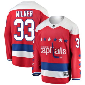 Washington Capitals Parker Milner Official Red Fanatics Branded Breakaway Adult Alternate NHL Hockey Jersey