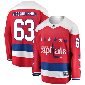 Washington Capitals Ivan Miroshnichenko Official Red Fanatics Branded Breakaway Adult Alternate NHL Hockey Jersey