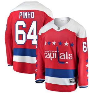 Washington Capitals Brian Pinho Official Red Fanatics Branded Breakaway Adult ized Alternate NHL Hockey Jersey
