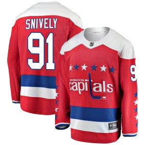 Washington Capitals Joe Snively Official Red Fanatics Branded Breakaway Adult Alternate NHL Hockey Jersey