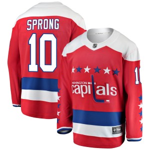 Washington Capitals Daniel Sprong Official Red Fanatics Branded Breakaway Adult ized Alternate NHL Hockey Jersey