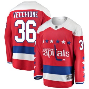 Washington Capitals Mike Vecchione Official Red Fanatics Branded Breakaway Adult Alternate NHL Hockey Jersey