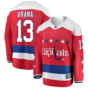 Washington Capitals Jakub Vrana Official Red Fanatics Branded Breakaway Adult Alternate NHL Hockey Jersey