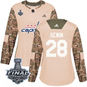 Washington Capitals Alexander Semin Official Camo Adidas Authentic Women's Veterans Day Practice 2018 Stanley Cup Final Patch NH