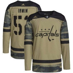 Washington Capitals Matt Irwin Official Camo Adidas Authentic Youth Military Appreciation Practice NHL Hockey Jersey