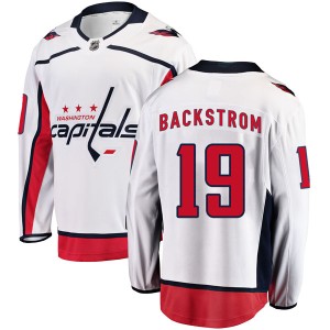 Washington Capitals Nicklas Backstrom Official White Fanatics Branded Breakaway Adult Away NHL Hockey Jersey