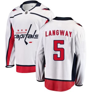 Washington Capitals Rod Langway Official White Fanatics Branded Breakaway Adult Away NHL Hockey Jersey