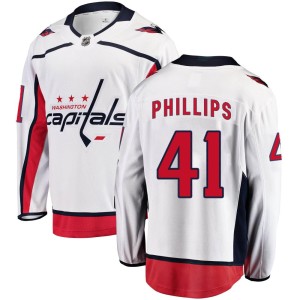 Washington Capitals Matthew Phillips Official White Fanatics Branded Breakaway Adult Away NHL Hockey Jersey