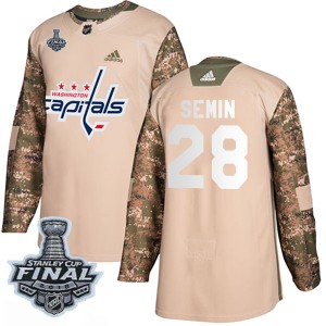Washington Capitals Alexander Semin Official Camo Adidas Authentic Youth Veterans Day Practice 2018 Stanley Cup Final Patch NHL 