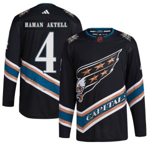 Washington Capitals Hardy Haman Aktell Official Black Adidas Authentic Adult Reverse Retro 2.0 NHL Hockey Jersey