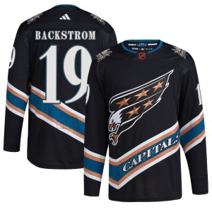 Washington Capitals Nicklas Backstrom Official Black Adidas Authentic Adult Reverse Retro 2.0 NHL Hockey Jersey