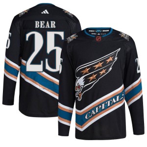 Washington Capitals Ethan Bear Official Black Adidas Authentic Adult Reverse Retro 2.0 NHL Hockey Jersey
