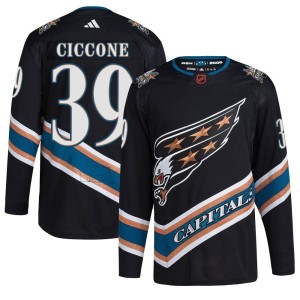 Washington Capitals Enrico Ciccone Official Black Adidas Authentic Adult Reverse Retro 2.0 NHL Hockey Jersey