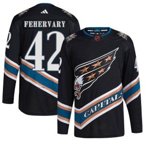 Washington Capitals Martin Fehervary Official Black Adidas Authentic Adult Reverse Retro 2.0 NHL Hockey Jersey