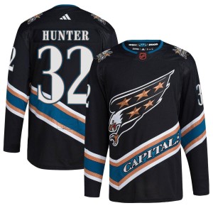 Washington Capitals Dale Hunter Official Black Adidas Authentic Adult Reverse Retro 2.0 NHL Hockey Jersey