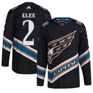 Washington Capitals Ken Klee Official Black Adidas Authentic Adult Reverse Retro 2.0 NHL Hockey Jersey