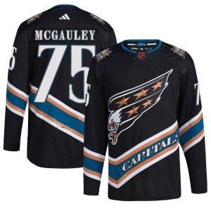 Washington Capitals Tim McGauley Official Black Adidas Authentic Adult Reverse Retro 2.0 NHL Hockey Jersey