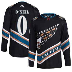 Washington Capitals Kevin O'Neil Official Black Adidas Authentic Adult Reverse Retro 2.0 NHL Hockey Jersey