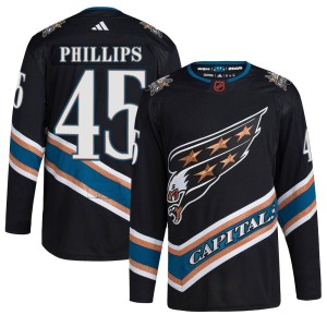 Washington Capitals Matthew Phillips Official Black Adidas Authentic Adult Reverse Retro 2.0 NHL Hockey Jersey