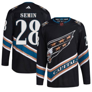 Washington Capitals Alexander Semin Official Black Adidas Authentic Adult Reverse Retro 2.0 NHL Hockey Jersey