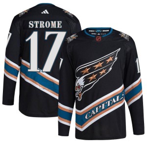 Washington Capitals Dylan Strome Official Black Adidas Authentic Adult Reverse Retro 2.0 NHL Hockey Jersey