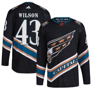 Washington Capitals Tom Wilson Official Black Adidas Authentic Adult Reverse Retro 2.0 NHL Hockey Jersey