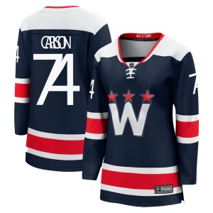 Washington Capitals John Carlson Official Navy Fanatics Branded Premier Women's zied Breakaway 2020/21 Alternate NHL Hockey Jersey