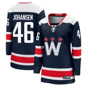 Washington Capitals Lucas Johansen Official Navy Fanatics Branded Premier Women's zied Breakaway 2020/21 Alternate NHL Hockey Jersey