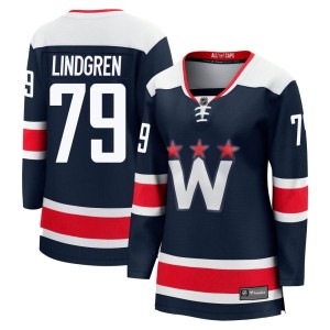 Washington Capitals Charlie Lindgren Official Navy Fanatics Branded Premier Women's zied Breakaway 2020/21 Alternate NHL Hockey Jersey