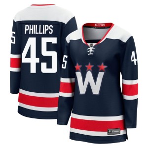 Washington Capitals Matthew Phillips Official Navy Fanatics Branded Premier Women's Breakaway 2020/21 Alternate NHL Hockey Jersey