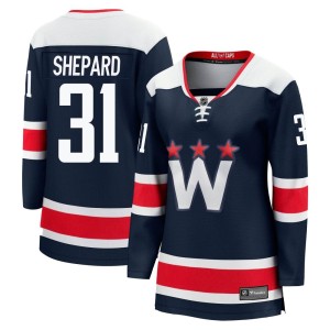 Washington Capitals Hunter Shepard Official Navy Fanatics Branded Premier Women's zied Breakaway 2020/21 Alternate NHL Hockey Jersey