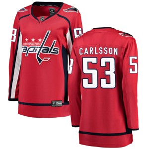 Washington Capitals Gabriel Carlsson Official Red Fanatics Branded Breakaway Women's Home NHL Hockey Jersey
