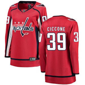 Washington Capitals Enrico Ciccone Official Red Fanatics Branded Breakaway Women's Home NHL Hockey Jersey