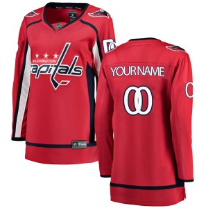 Washington Capitals Custom Official Red Fanatics Branded Breakaway Women's Custom Home NHL Hockey Jersey