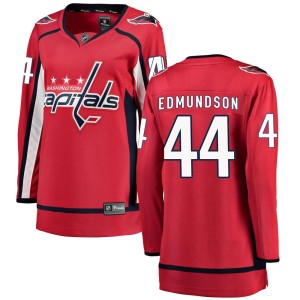 Washington Capitals Joel Edmundson Official Red Fanatics Branded Breakaway Women's Home NHL Hockey Jersey
