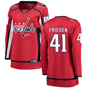 Washington Capitals Jeff Friesen Official Red Fanatics Branded Breakaway Women's Home NHL Hockey Jersey