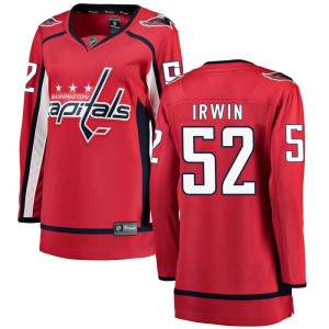 Washington Capitals Matthew Irwin Official Red Fanatics Branded Breakaway Women's Home NHL Hockey Jersey