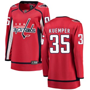 Washington Capitals Darcy Kuemper Official Red Fanatics Branded Breakaway Women's Home NHL Hockey Jersey