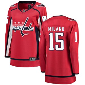 Washington Capitals Sonny Milano Official Red Fanatics Branded Breakaway Women's Home NHL Hockey Jersey