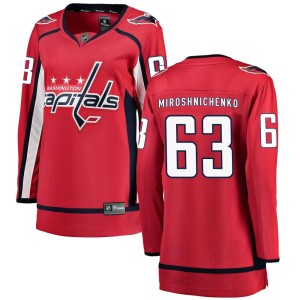 Washington Capitals Ivan Miroshnichenko Official Red Fanatics Branded Breakaway Women's Home NHL Hockey Jersey