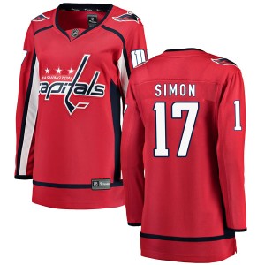 Washington Capitals Chris Simon Official Red Fanatics Branded Breakaway Women's Home NHL Hockey Jersey