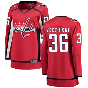Washington Capitals Mike Vecchione Official Red Fanatics Branded Breakaway Women's Home NHL Hockey Jersey