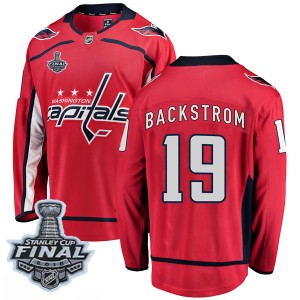 Washington Capitals Nicklas Backstrom Official Red Fanatics Branded Breakaway Adult Home 2018 Stanley Cup Final Patch NHL Hockey